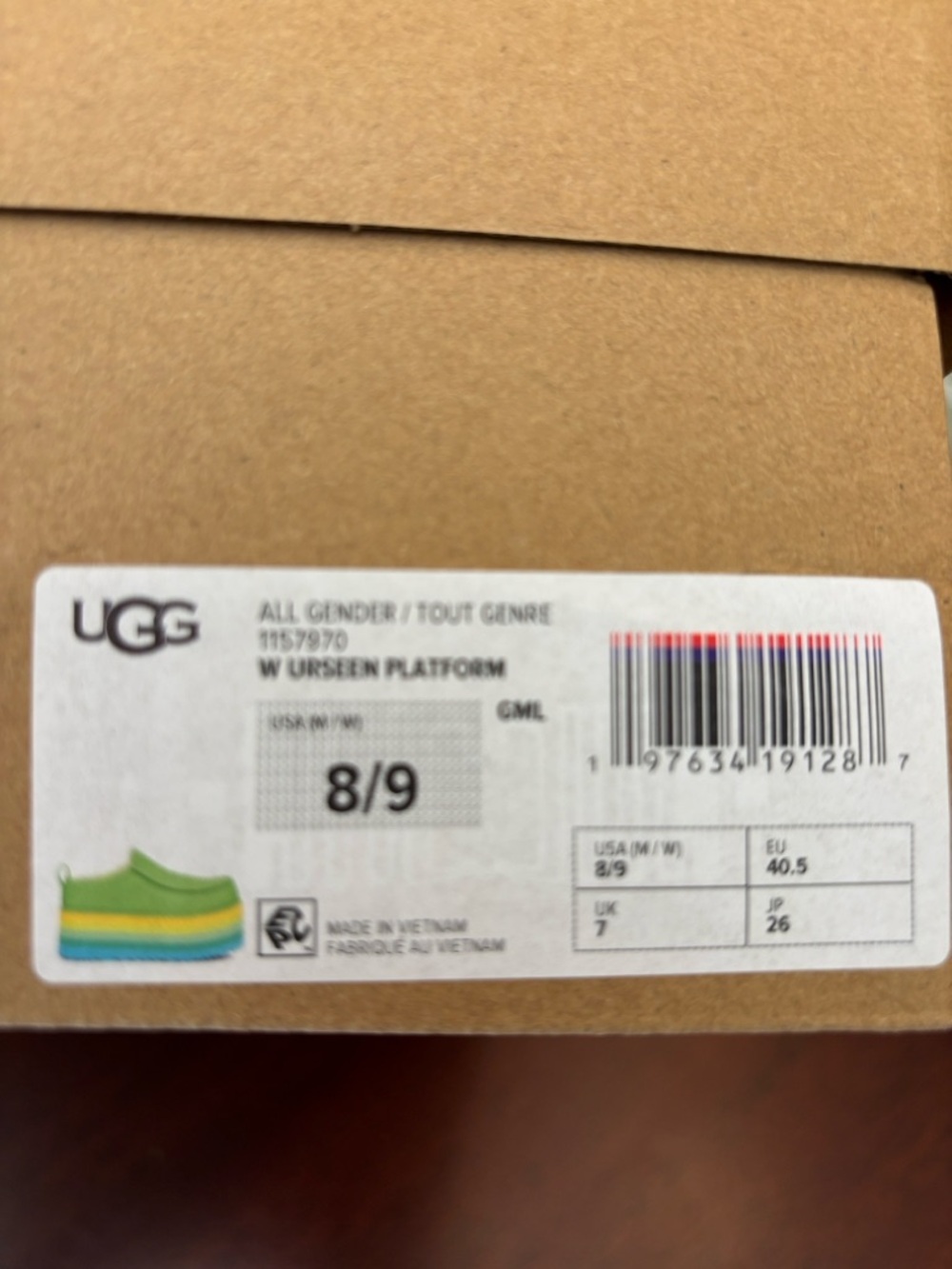 UGG URSEEN Platform Slip On Size 8/9 Shoes NWT - Picture 11 of 12